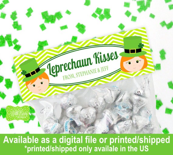 St. Patricks Day Treat Bag Topper - Personalized Treat Bag Topper - Leprechaun Bag Topper - Digital and Printed Available Il_570xn