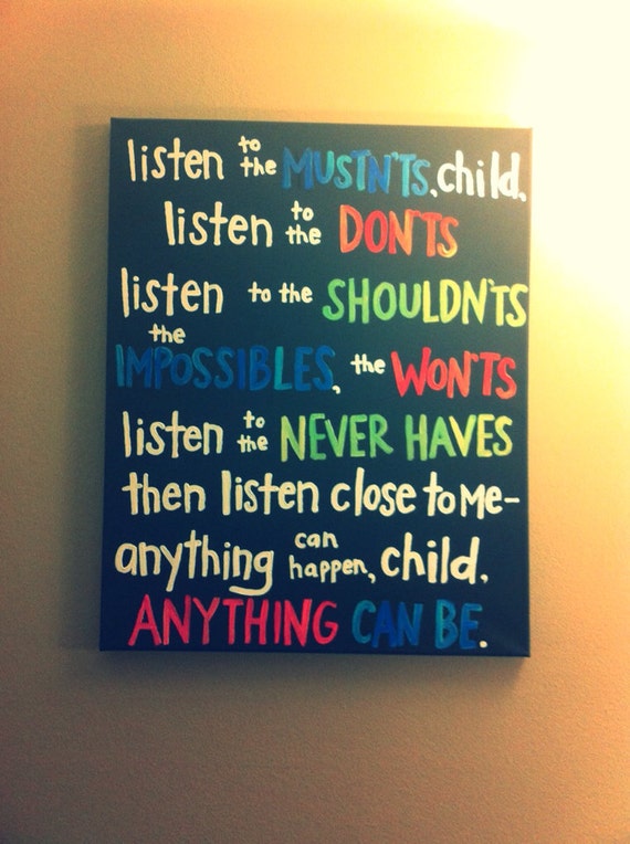 16x20 Painted Quote Canvas - Anything Can Be - Inspiration - Kid's Room - Gift - Classroom - Playroom - Colorful