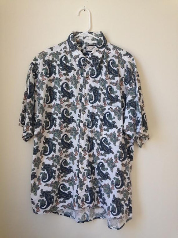 Vintage Men's Floral Button Up by TellShannon on Etsy
