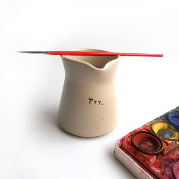 Water color artist cup and brush holder for painters and