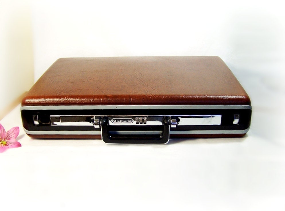 Vintage Samsonite Briefcase Brown Hard Shell 4 by TheWhitePelican