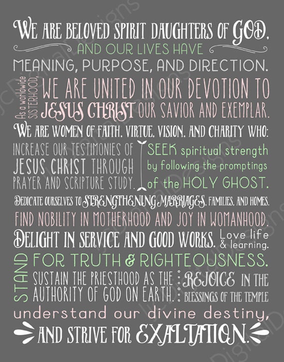 LDS Relief Society Declaration Digital by ljcDigitalDesigns