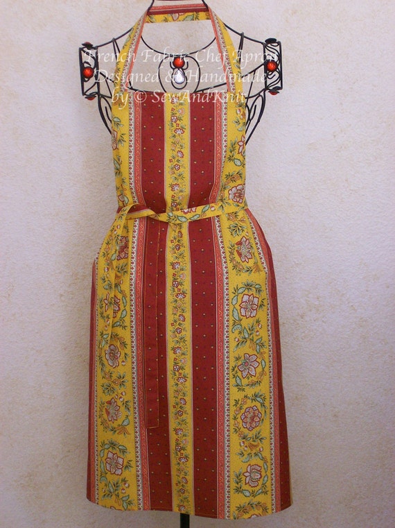 French Apron Country French Handmade Full Women's Chef