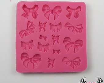 Small BOWS SILICONE MOLD, tiny bow mold, Food Grade, Flexible