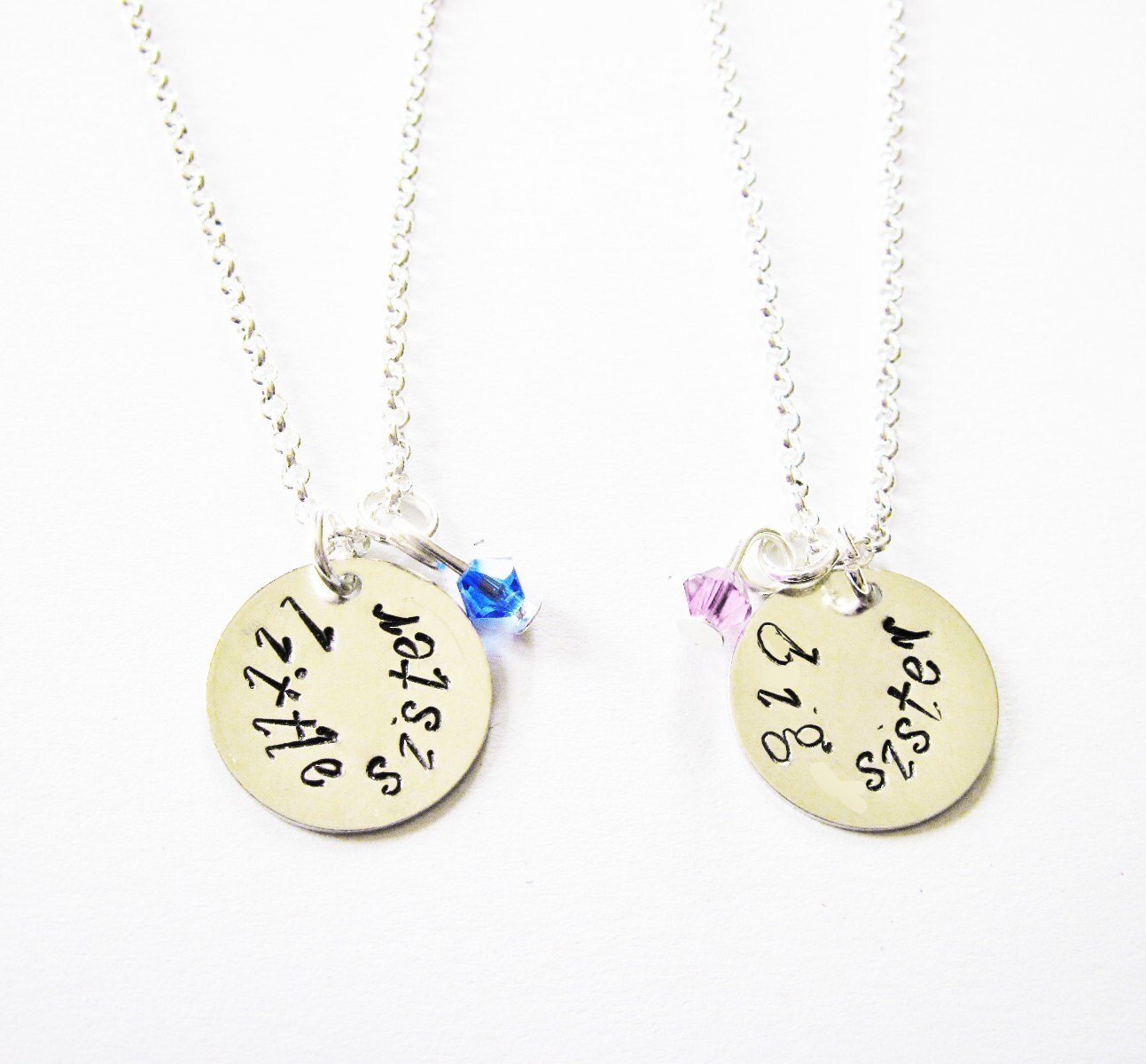 Big Sister Little Sister Necklaces Personalized by RobertaValle