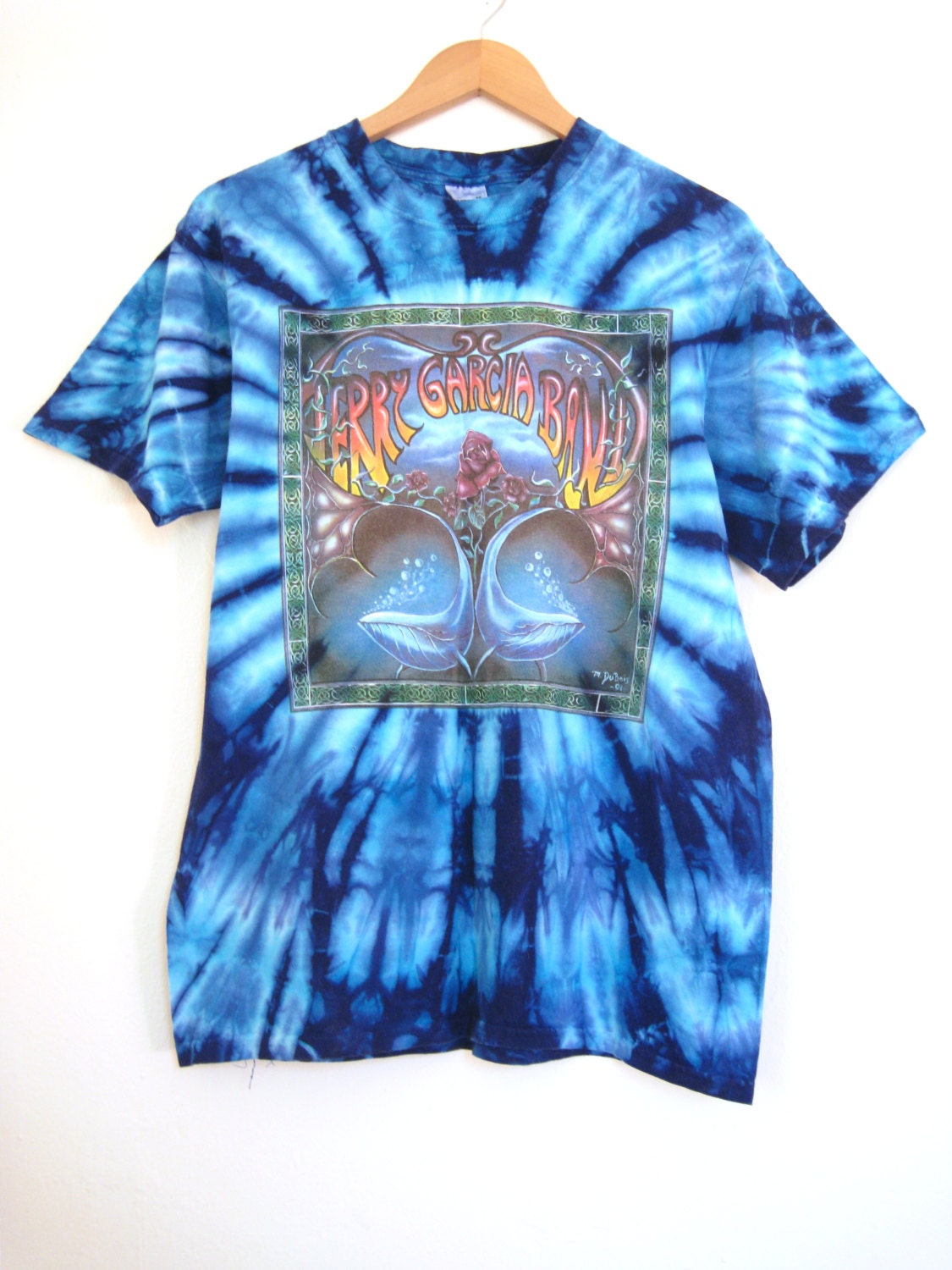 1991 Blue Tie Dye JERRY GARCIA Band T-Shirt Ocean by TheSavvyBum