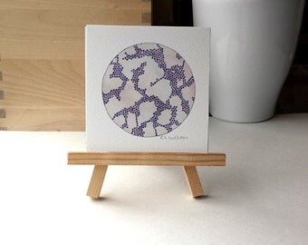 Gram Positive Cocci, Bacteria, Bacteria art, science, science art, biology art, watercolor print, miniature painting, miniature easel,