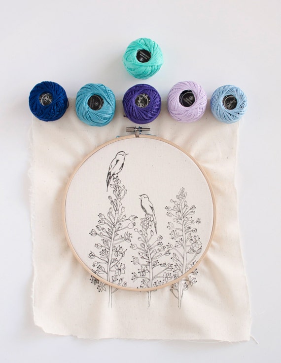 Items Similar To Hand Embroidery Kit Birds And Flowers On Etsy