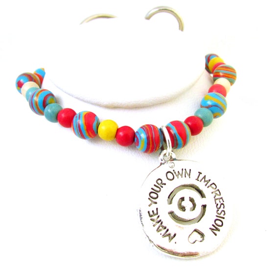 Charm Keychain Bracelet, Make Your Own Impression Keychain, Wristlet