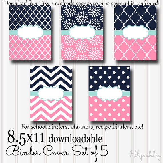 Downloadable Binder Covers Set of 58.5x11 by LillyAshley on Etsy