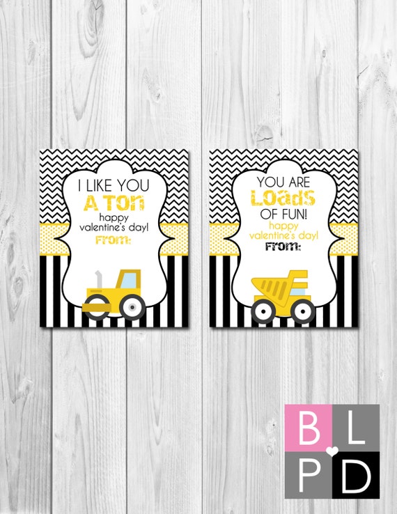 Construction Valentines - INSTANT DOWNLOAD - Printable Valentines Cards - Construction Il_570xn