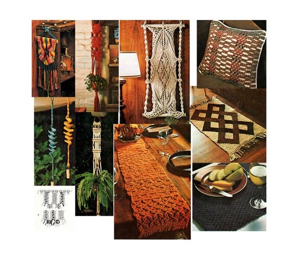 9 Vintage Macrame Patterns Instant Download PDF Pattern Book