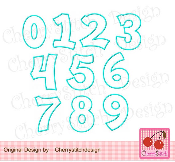 numbers set birthday embroidery machine applique design 4x4