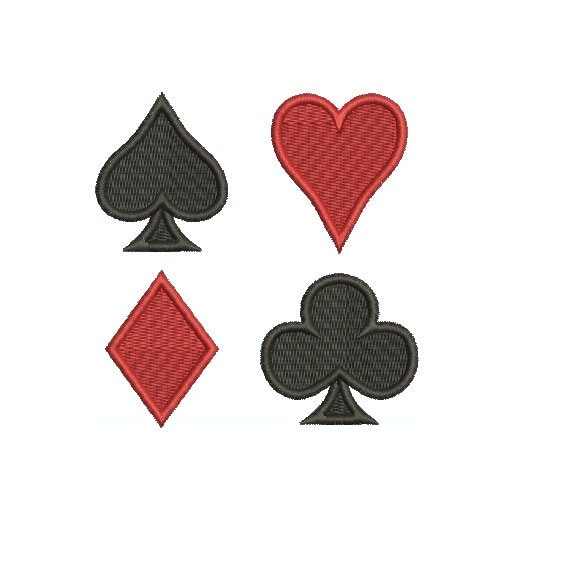 Machine Embroidery Design Instant Download Playing Card Suits