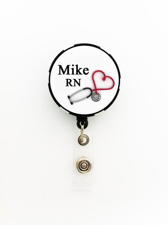 Items similar to Male Nurse ID Name Badge Holder, Keychain, Necklace