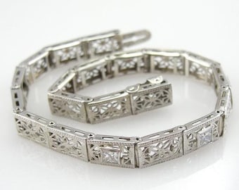 Art Deco Filigree Diamond Bracelet - 9J2K7Y
