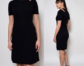 Vintage 90's Cut Out Black Dress