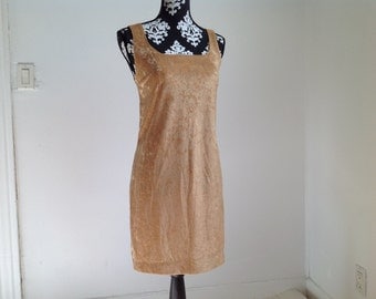 Gold Velour Dress - Small