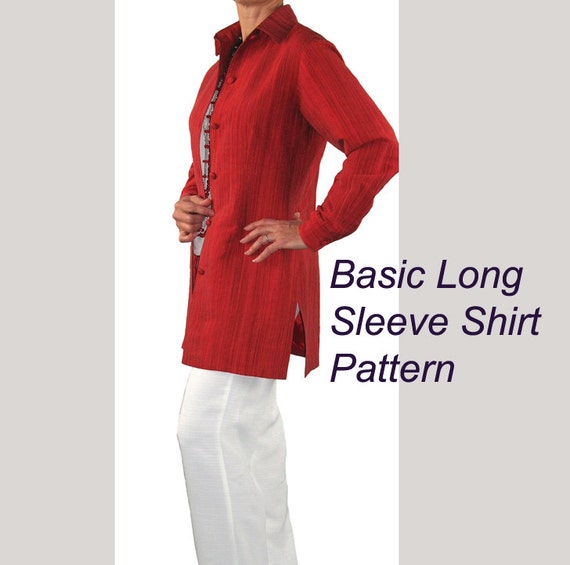 Basic Long  Sleeve  Shirt  Sewing  Pattern  BSS119