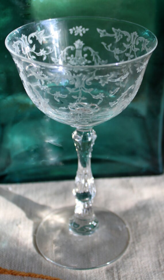 Antique Fostoria Crystal. Fine Crystal Clarets with Fostoria