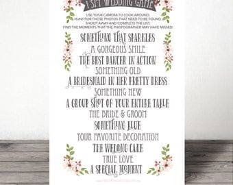 I Spy Wedding Game - I Spy Game - Wedding Game - Wedding Reception Game - Instant Download - Print at Home - 8.5x11 and A4 sizes