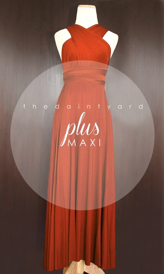 MAXI Plus  Size  Burnt Orange  Bridesmaid Dress  Prom  by 