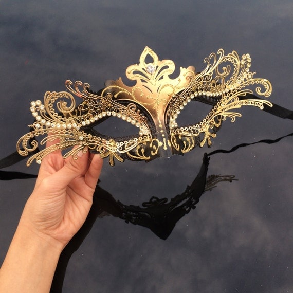 Gold Masquerade Mask Masquerade Mask 3D Black/Gold Venetian