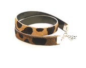 Leopard Calf Hair Bracelet // Cheetah Leather // Wrap Around Cuff // Animal Stacking Bracelet // Birthday Gift