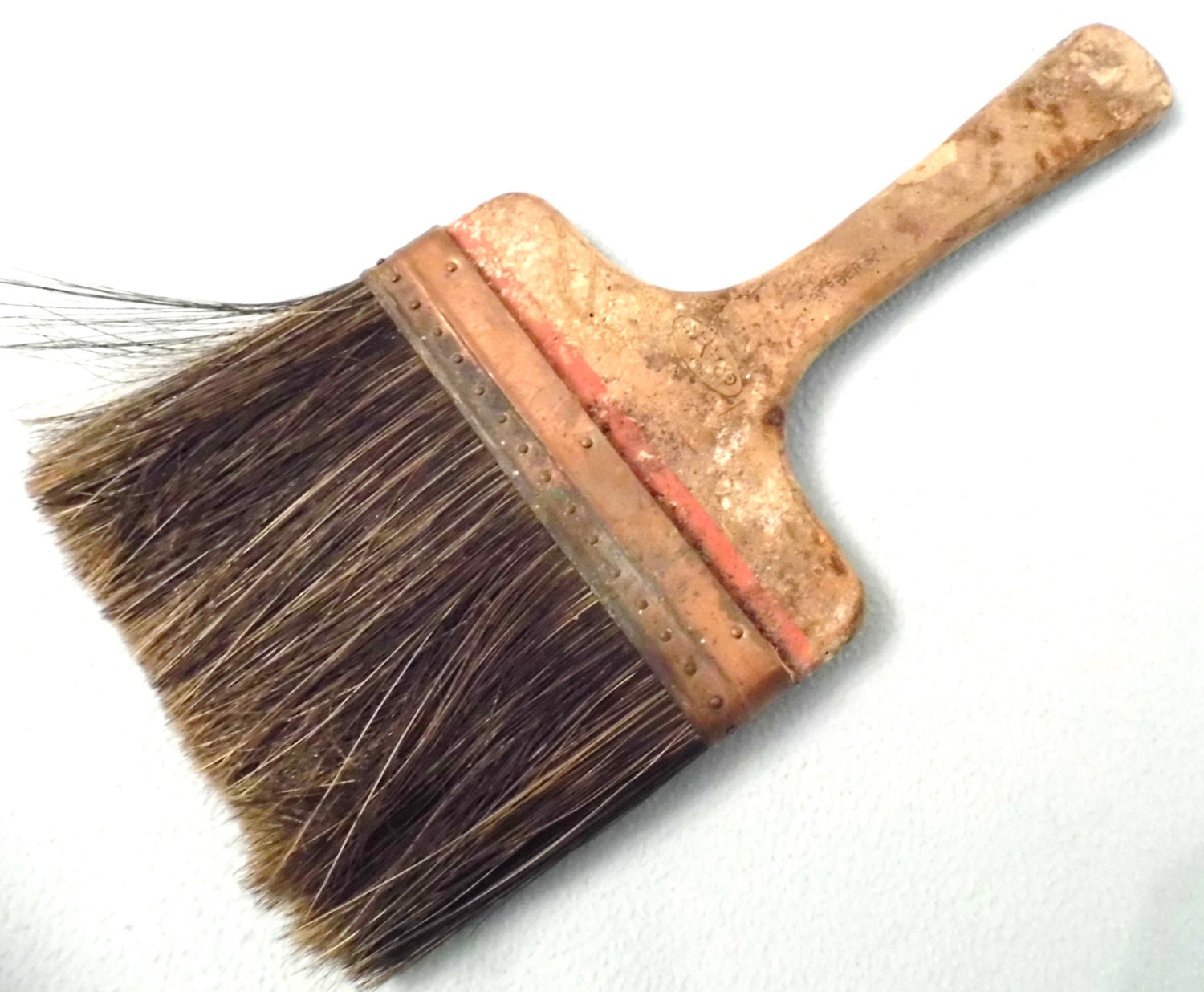 LARGE Vintage Collectible Masonry Brush Painted Brush Well