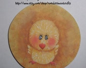 Magnet with an ADORABLE Baby Chicken, Yellow and tans, Susan Kelley Design is perfect for all Chicken collectors, gift to friends, happy