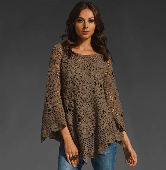 Trendy crochet tunic PATTERN detailed TUTORIAL for every row