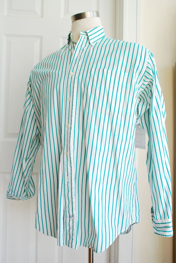 green stripped shirt