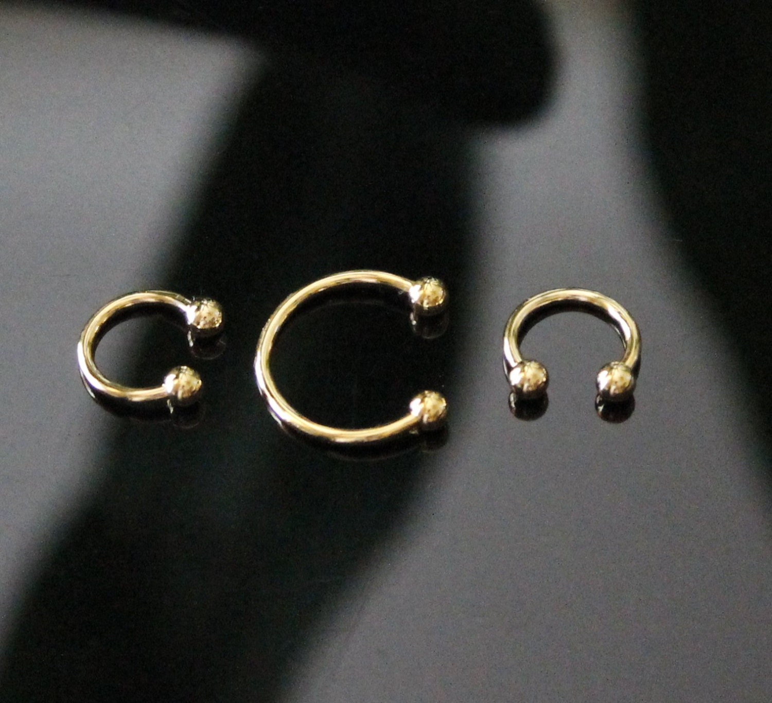 Gold HorseShoe Barbell Body Piercing Circular Nose by BodyKandie