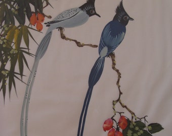 Bird Japanese art Silk painting Asian art