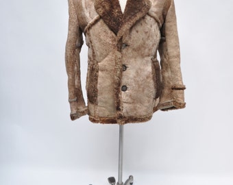 vintage shearling coat leather jacket robert lewis idea size small 36