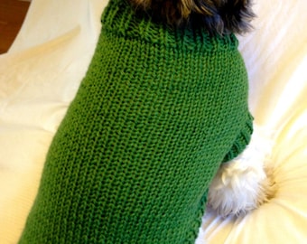 Sporty Solid Color Knit Dog Sweater - Custom-knit for your dog in your choice of color