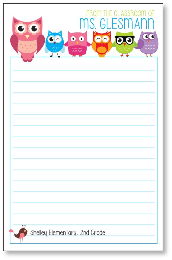 Personalized Teacher Notepad / Next Day Shipping / 75 Sheets