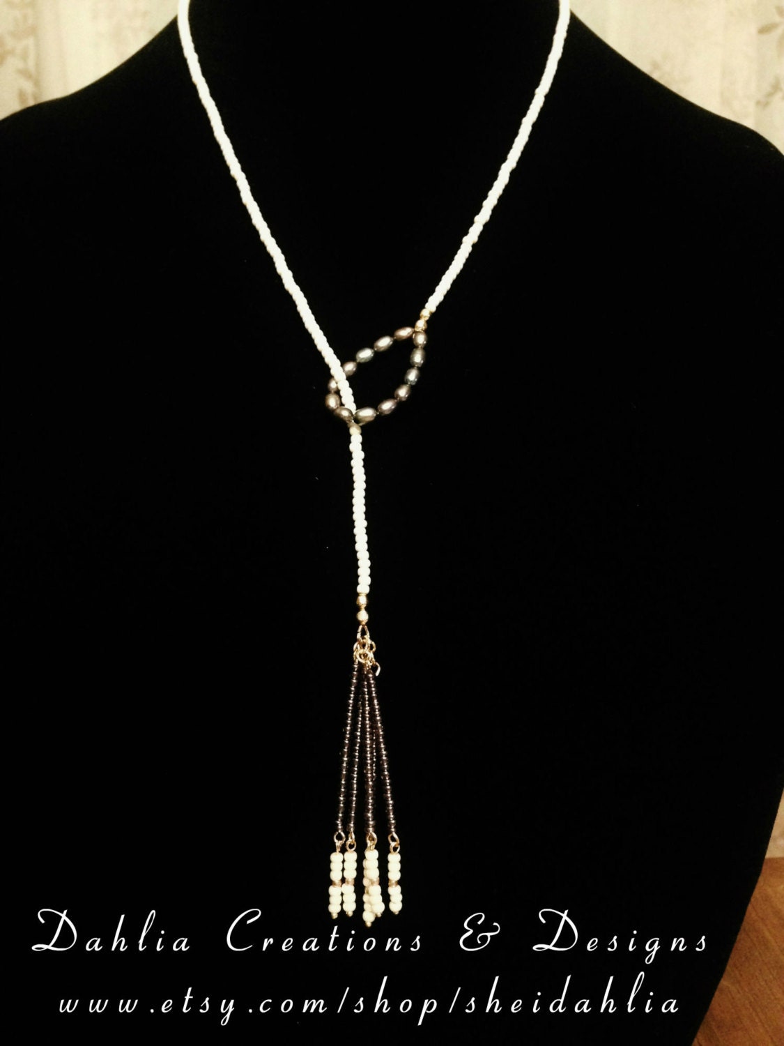 Lariat necklace Beaded statement necklace trend by SheiDahlia