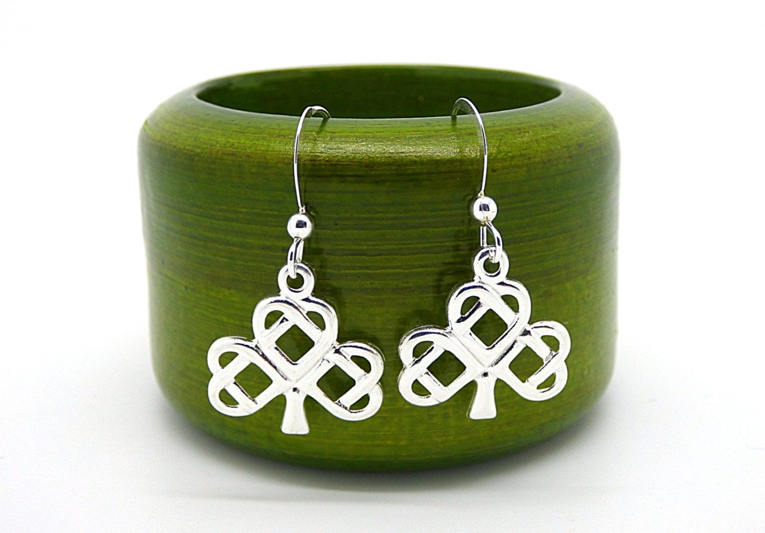 Sterling Silver Celtic Earrings Celtic Tree Earrings