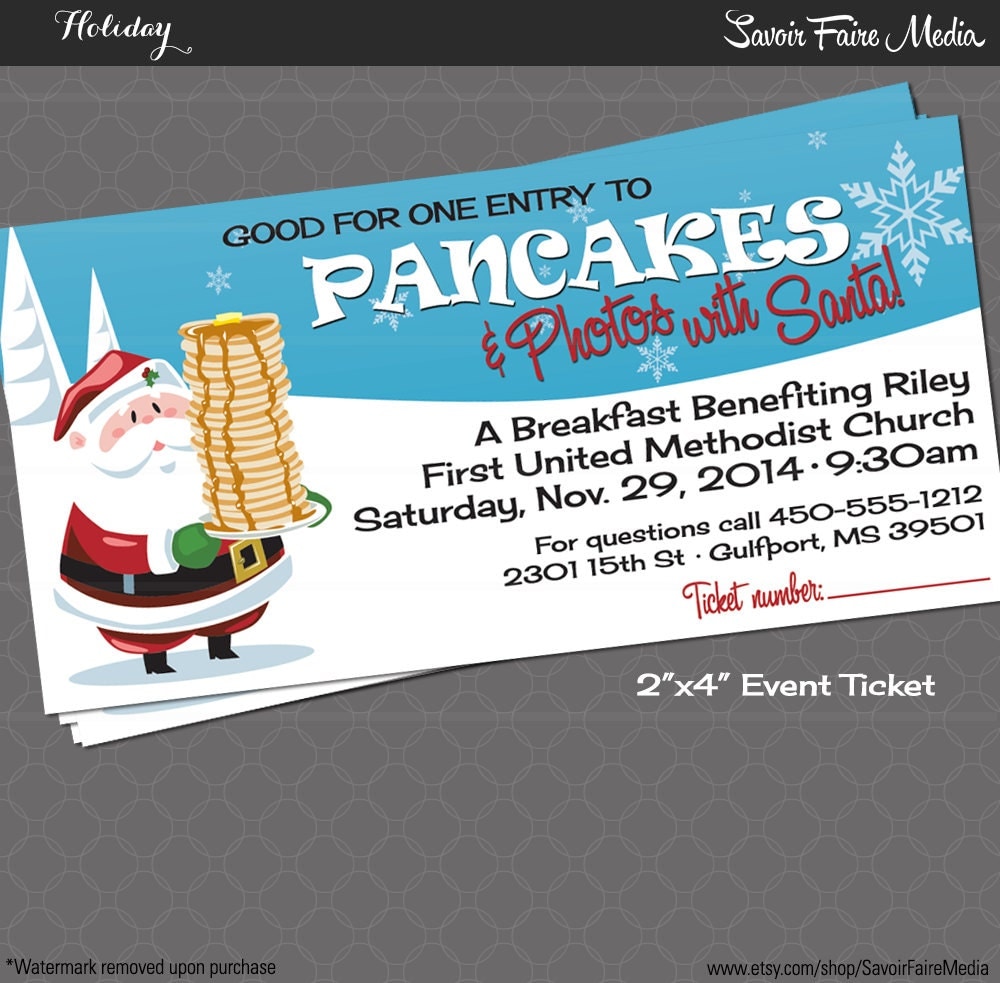 Pancake Breakfast with Santa Event Ticket / Holiday Photos