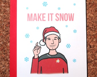 Star Trek Christmas Card / Make it snow Picard / Christmas card