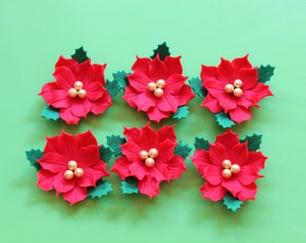 Poinsettia fondant  Etsy