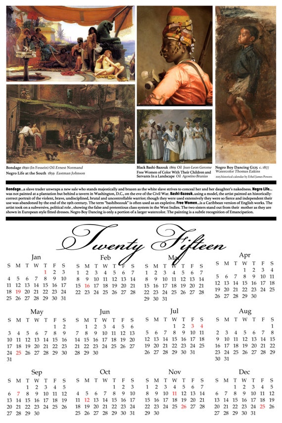 Items similar to 2015 African American Historical Calendar on Etsy
