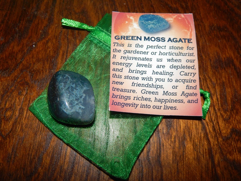 Genuine GREENMOSS AGATE Genuine Tumbled Green Moss Agate