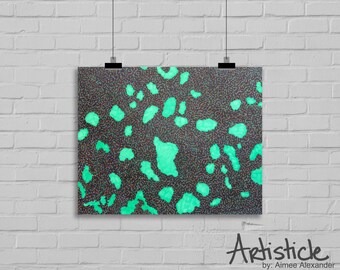 Geometric Art Print - Sea Foam Green Art - Purple Green Art - Abstract Artwork - Modern Home Decor - Sharpie Drawing - Contemporary Art