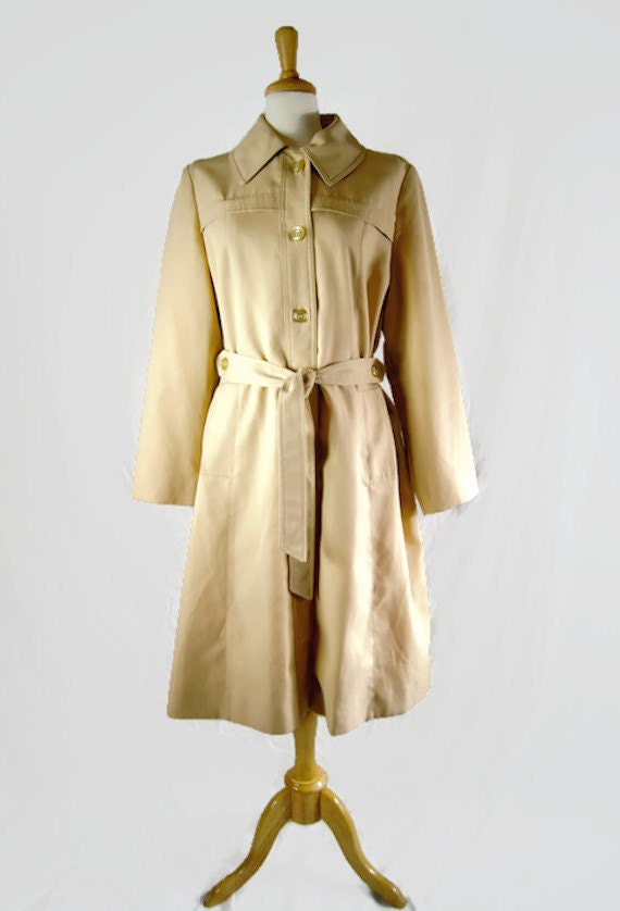 Vintage Sears Fashions Tan Ladies Trench Coat 1960s