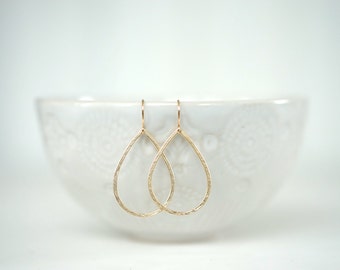 Textured Gold Teardrop Earrings