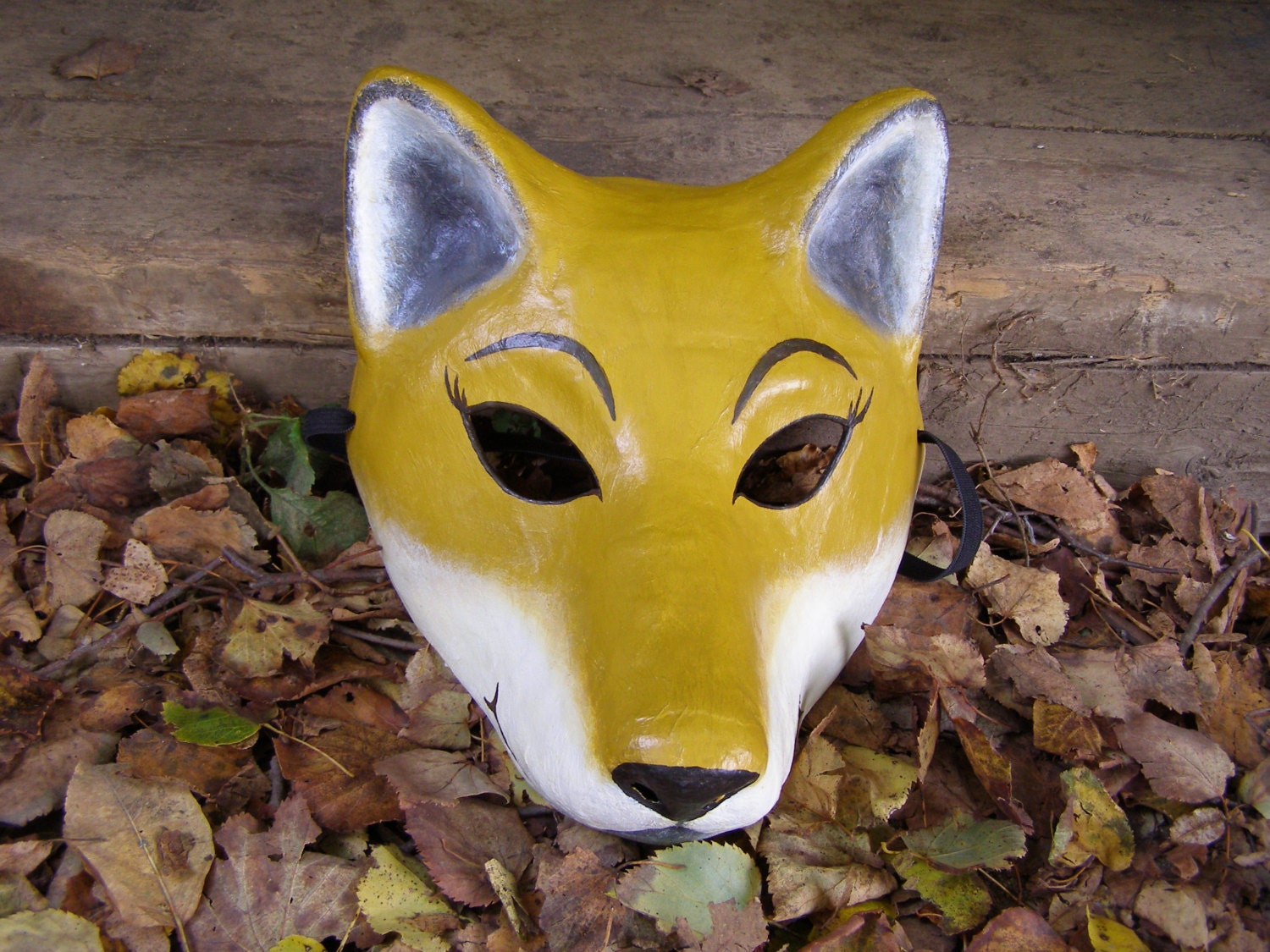 Fox mask Paper mache fox mask animal mask fox head by EpicFantasy