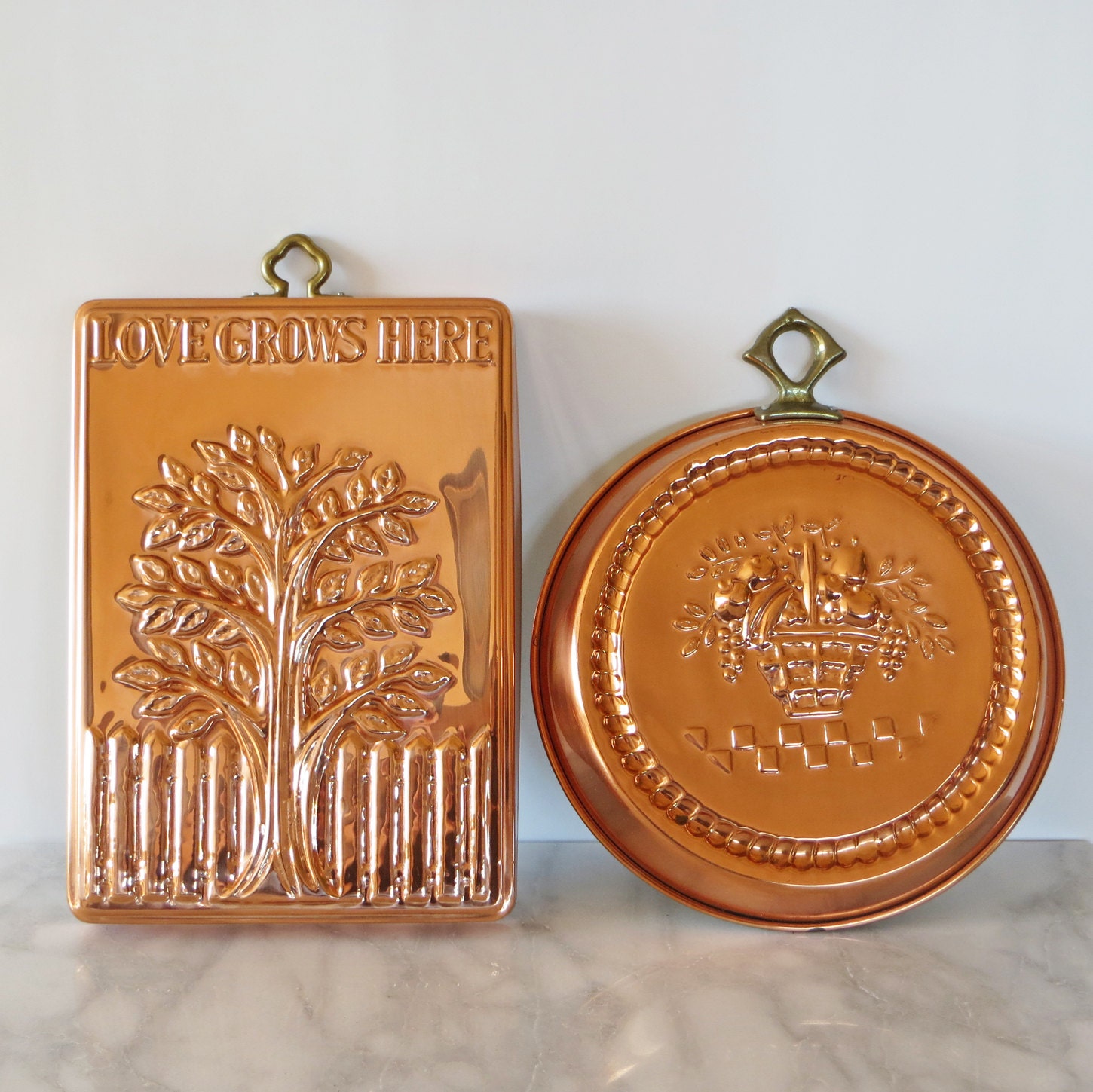 Vintage Copper Molds Large Vintage Molds Set of Two