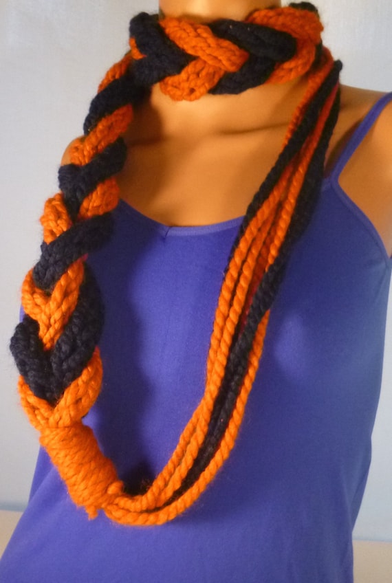 blue and orange hair scarf
